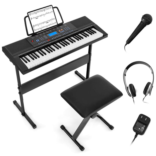 Infans 61-Key Electronic Keyboard Piano Starter Set w/Stand Bench Headphones