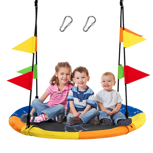 Infans 40 inch Flying Saucer Tree Swing Indoor Outdoor Swing w/Hanging Straps Monkey
