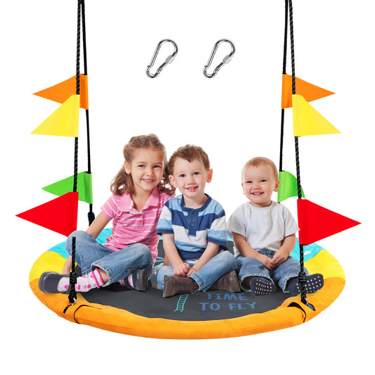 Infans 40 inch Flying Saucer Tree Swing Indoor Outdoor Swing w/Hanging Strap Helicopter