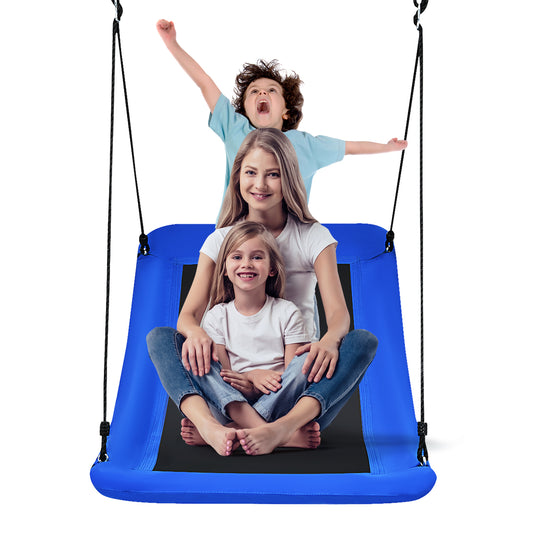 Infans 32 inch x 60 inch Large Tree Swing, Outdoor Swing Made of Oxford Fabric & PP Cloth & Steel Blue