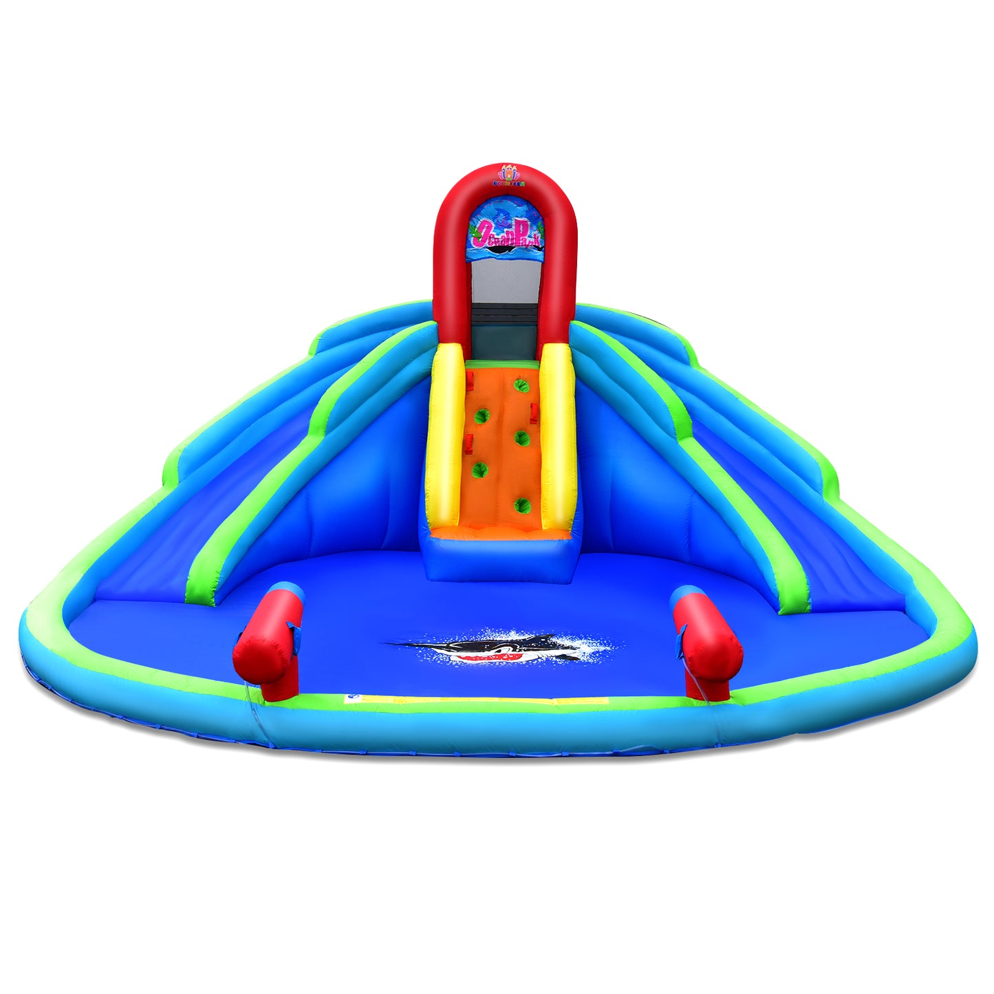 Infans Inflatable Waterslide Wet & Dry Bounce House w/Upgraded Handrail Blower Excluded