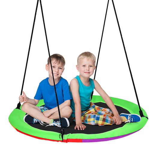 Infans 40 inch Flying Saucer Tree Swing for Kids Round Tree Swing for Outdoor Green