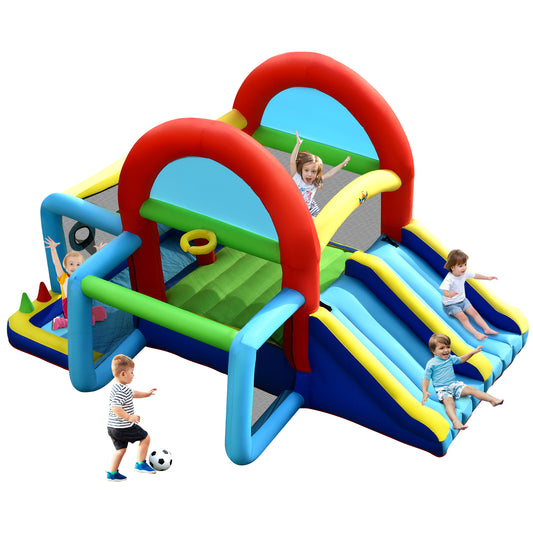 Infans Inflatable Bounce House Kids Bouncy Jumping Castle w/ Dual Slides Without Blower