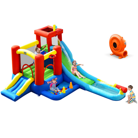 Infans 9-in-1 Inflatable Water Slide Kids Bounce Castle Water Park w/ 860W Blower
