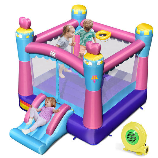 Infans Inflatable Bounce House 3-in-1 Princess Theme Inflatable Castle w/ 480W Blower
