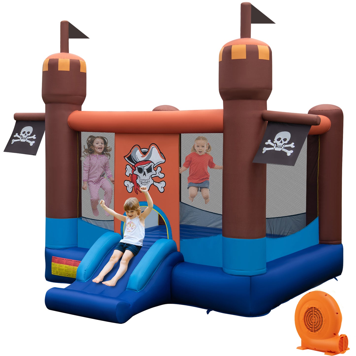 Infans Pirate Themed Inflatable Bounce Castle with Large Jumping Area & 750W Blower