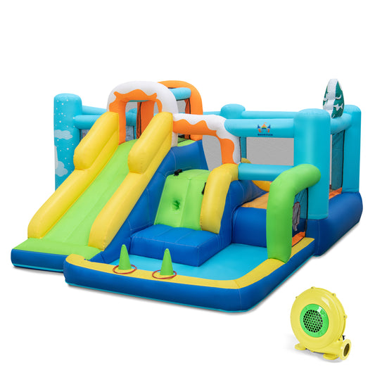 Infans 7-in-1 Kids Inflatable Bounce Castle Multi-Play Jumping House w/ 480W Blower