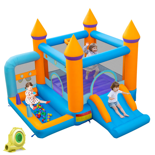 Infans 5-in-1 Inflatable Bounce Castle Kids Jumping Bouncer w/Ocean Balls & 735W Blower