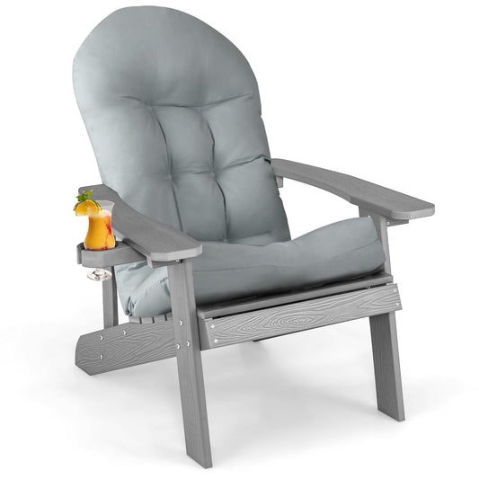 Infans Adirondack Chair HIPS Adirondack Chair w/Cup Holder & Cushion Grey