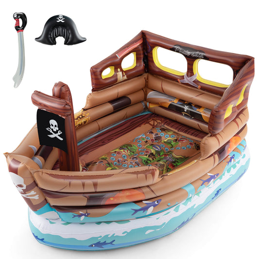 Infans Inflatable Pirate Ship Playhouse w/ Built in Motor Inflatable Toy Sword