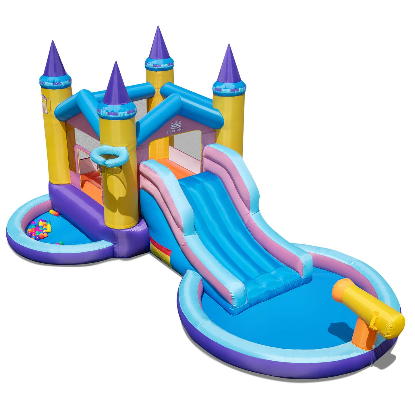 Infans Kids Inflatable Water Slide w/ Slide Splash Pool Water Cannon Blower Excluded