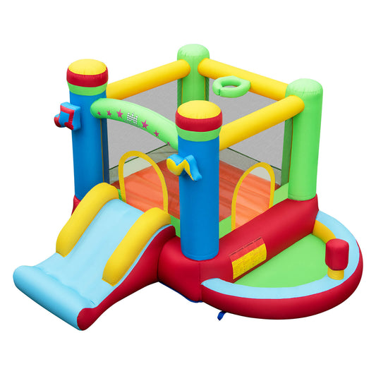 Infans Inflatable Bounce House Kids Music-Themed Castle w/Jumping Area Blower Excluded