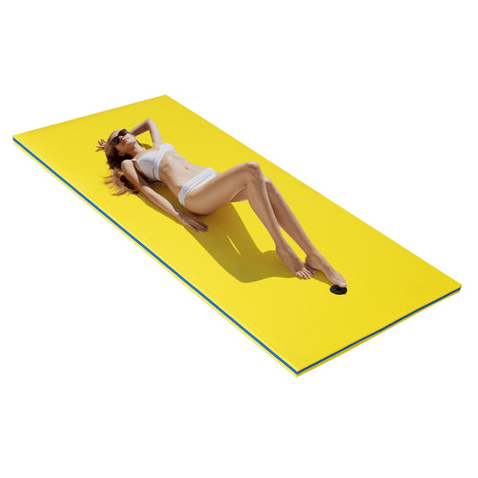 Infans 3-Layer Tear-proof Water Mat Floating Pad Island Water Sports Relaxing Yellow