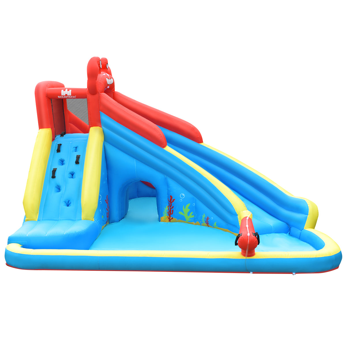Infans Inflatable Water Slide Crab Dual Slide Bounce House Splash Pool Without Blower