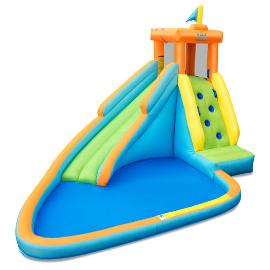 Infans Inflatable Water Slide Kids Bounce House Castle Splash Pool W/ Blower