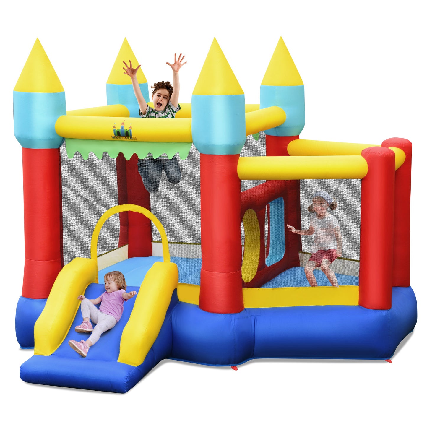 Infans Inflatable Bounce House Slide Jumping Castle Ball Pit Tunnels Without Blower