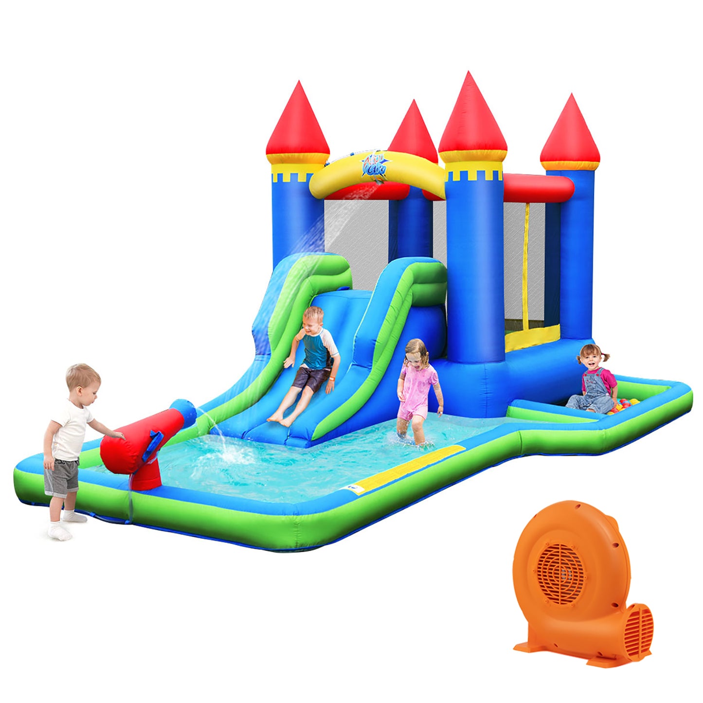 Infans Inflatable Castle Bouncer Bounce House Slide Water Park BallPit with 550W Blower