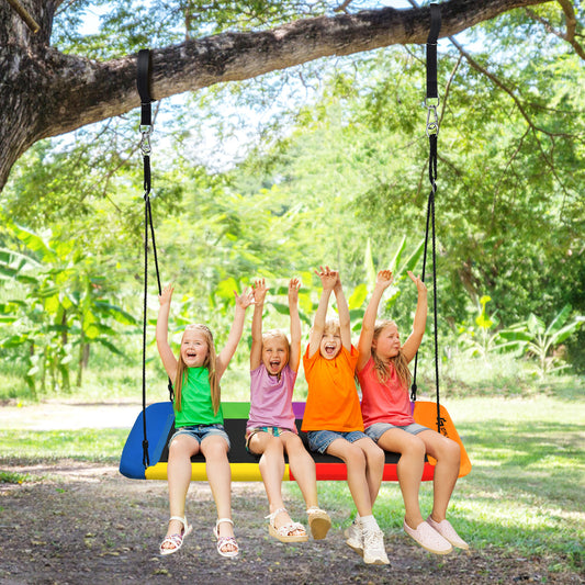 Infans 700lb Giant 60 inch Platform Tree Swing Outdoor w/ 2 Hanging Straps Colorful