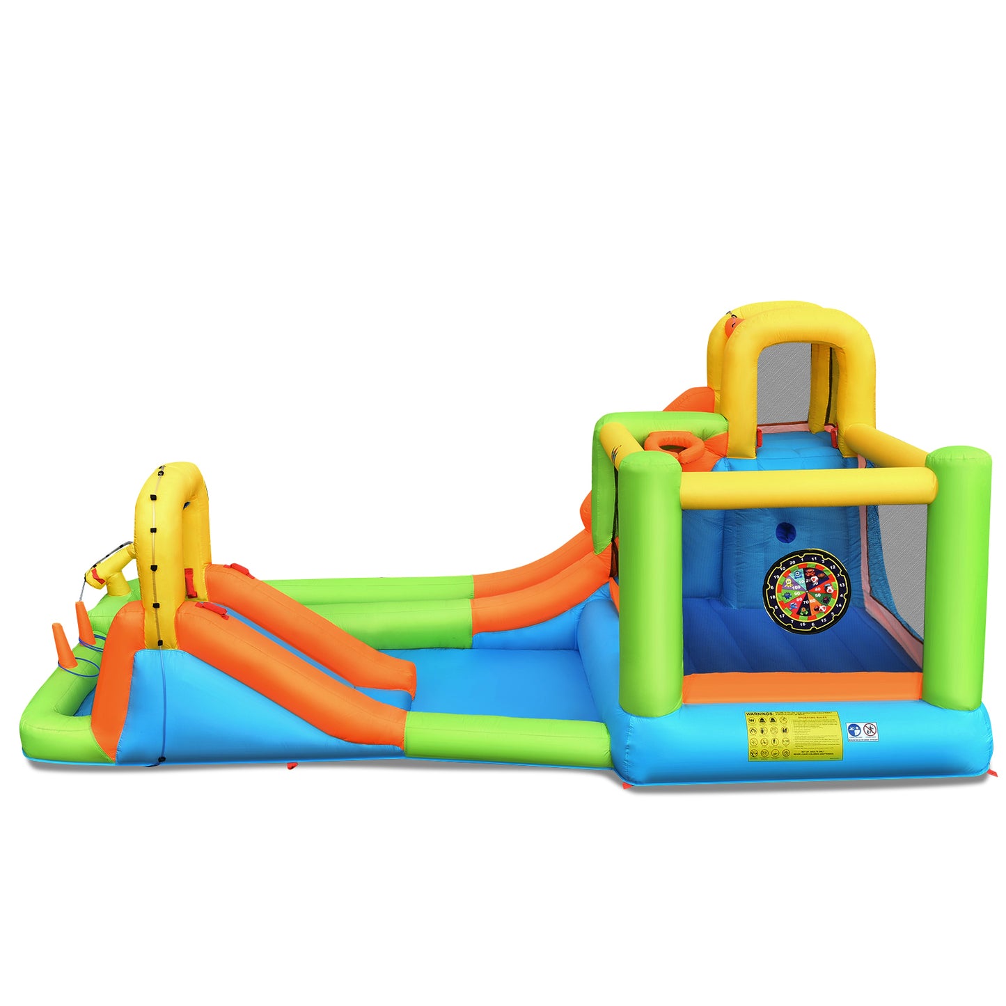 Infans Inflatable Water Slide Park Bounce House Climbing Wall Without Blower