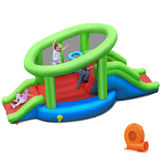 Infans Bountech Inflatable Snail Bounce House Dual Slide Basketball Game W/ 550W Blower