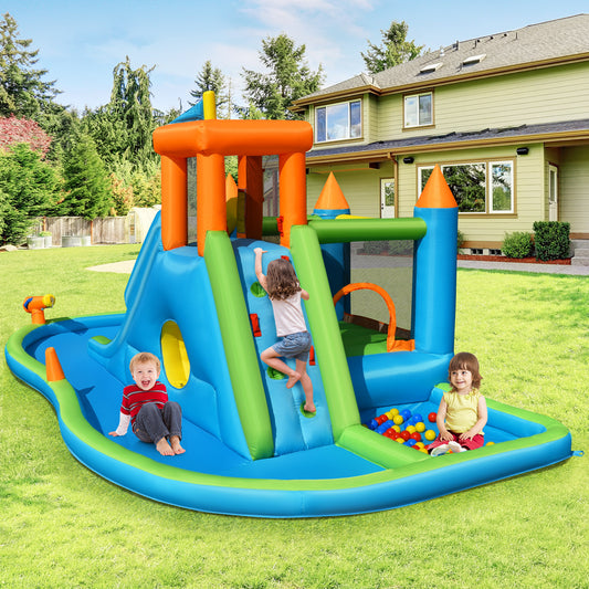 Infans Bountech Inflatable Water Slide Kids Bounce House Splash Water Pool w/ Blower