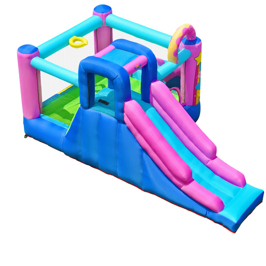 Infans Bountech Inflatable Bounce Castle Dual Slides Jumping Bouncer without Blower