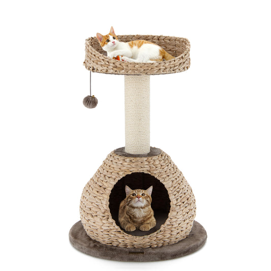 Infans 28 inch Hand-Made Cat Tree Tower Natural Bowl Shaped w/Perch