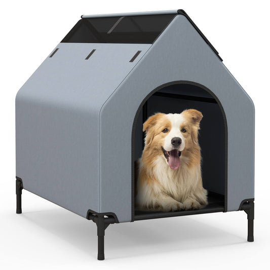 Infans 36inch Elevated Dog House for Small Breeds Large Pet House w/ Ventilated Windows