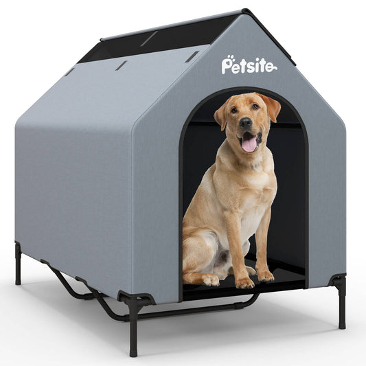 Infans 52inch Elevated Dog House for Large Breeds Large Pet House w/ Ventilated Windows