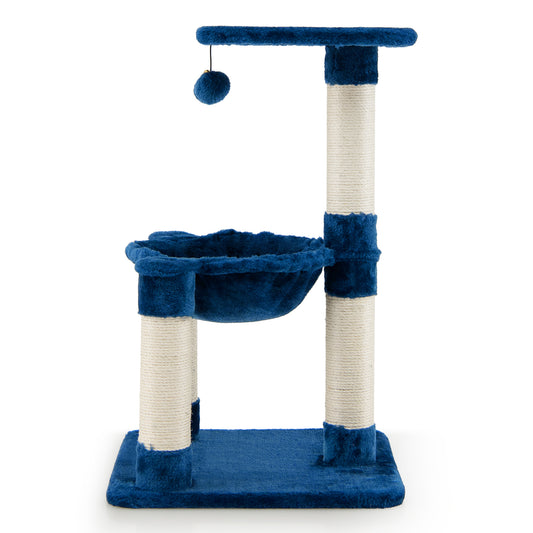 Infans Cat Tree Multi-Level Cat Tower w/ Scratching Posts & Cat Hammock Blue