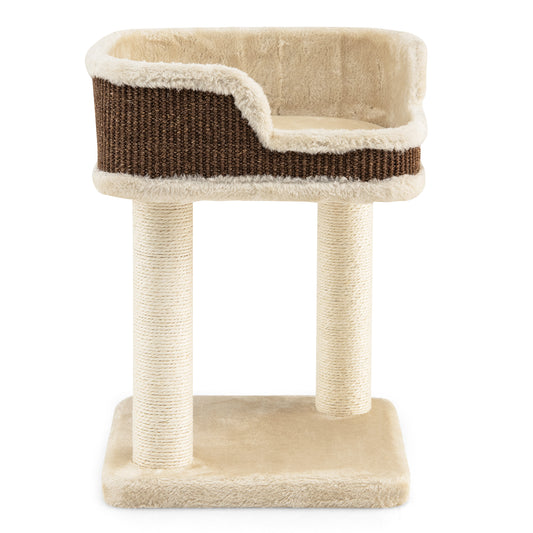 Infans Cat Tree Multi-Level Cat Tower w/ Scratching Posts & Large Plush PerchBeige