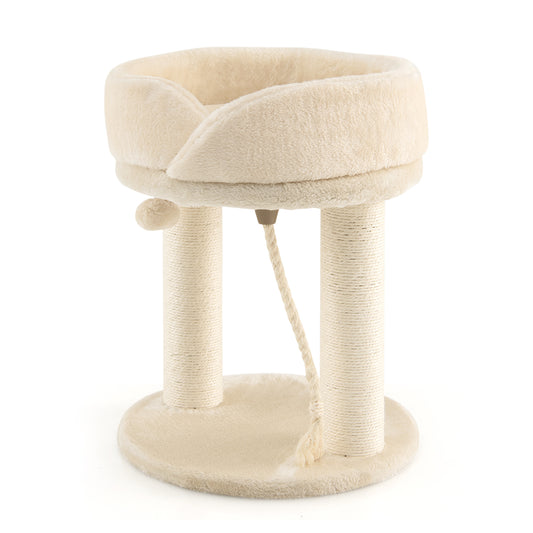 Infans Cat Tower Cat Activity Tree w/ Plush Perch & Scratching Posts Beige