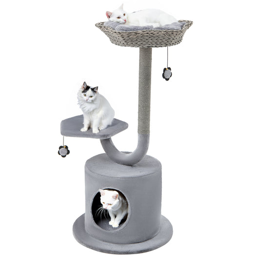 Infans 42 inch Cat Tree Tower 3-Layer Activity Center w/ Scratching Post Condo & 2 Perches