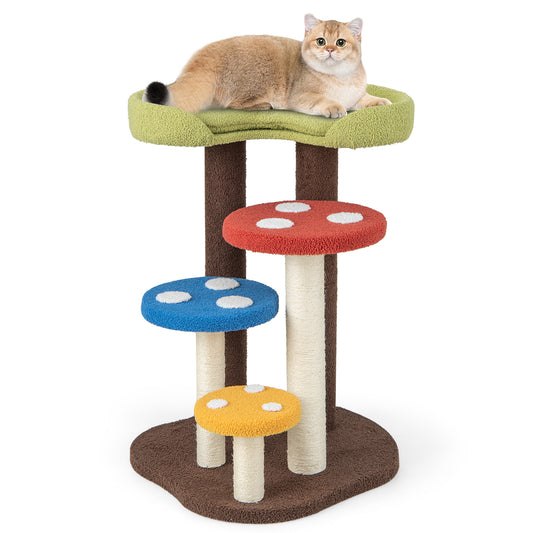 Infans Cat Tree Mushroom Unique Multi-Level Cute Cat Tower w/ Scratching Post Indoor