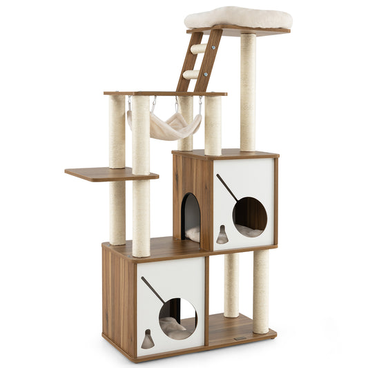 Infans 57inch Cat Tree Tower Multi-Level Activity Center w/ Scratching Posts Perch Ladder