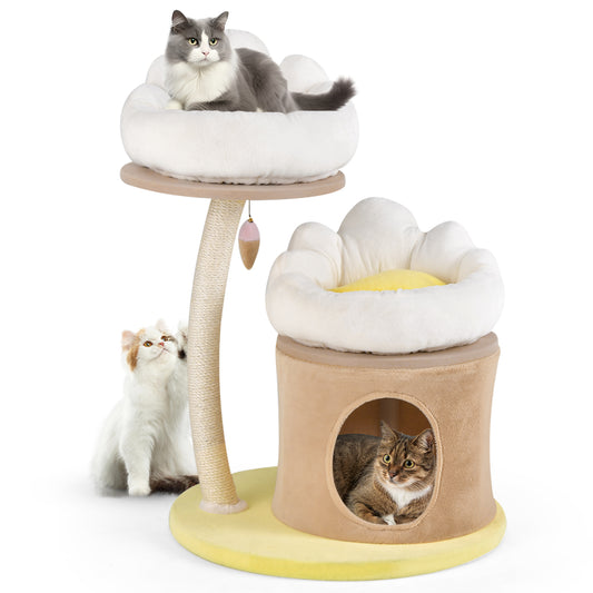 Infans 33inch Cat Tree Indoor Cat Tower with Condo Sisal Scratching Post Washable Top Nest