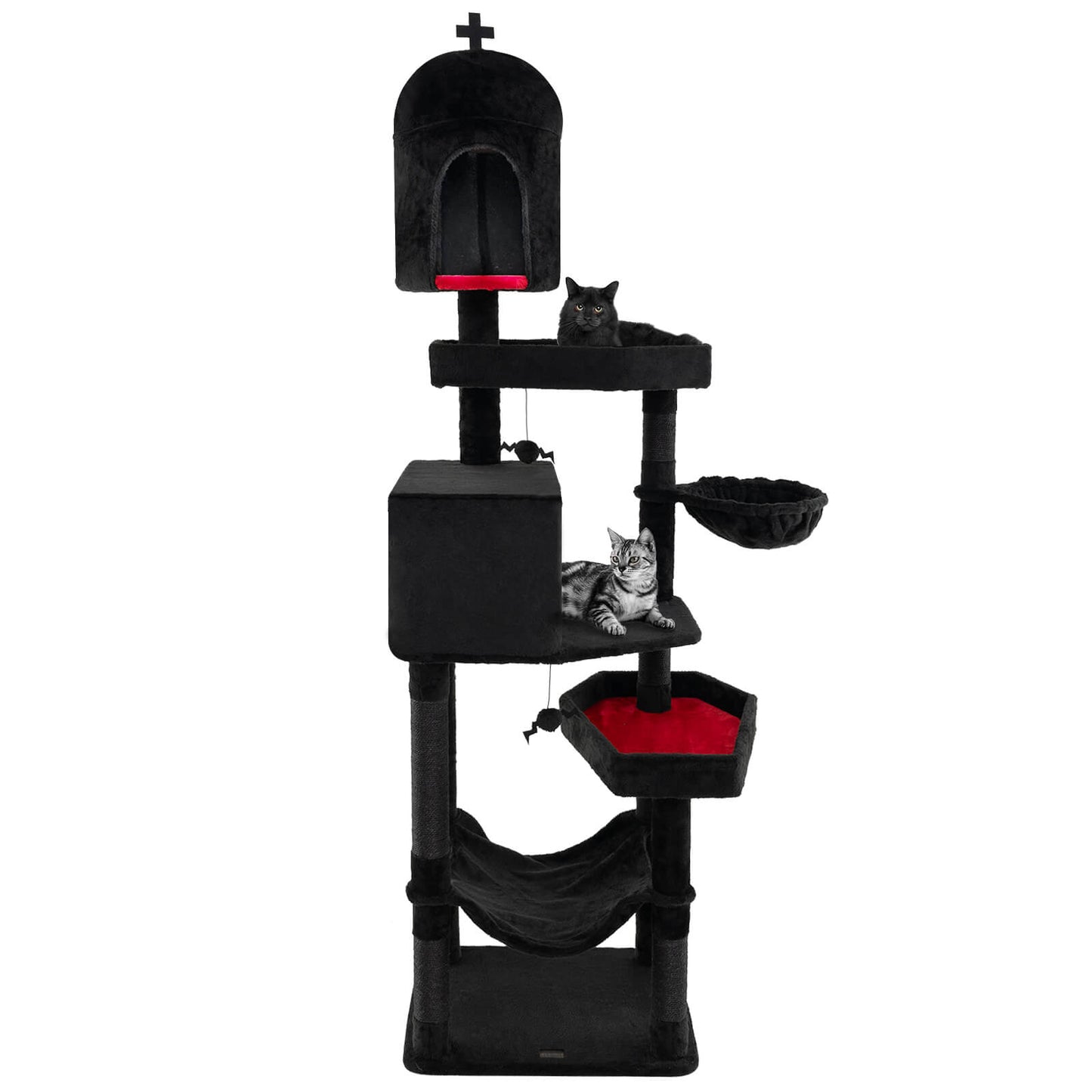 Infans Gothic Cat Tree for Indoor Cats Extra Large Cat Tower w/2 Cat Condos Coffin Bed
