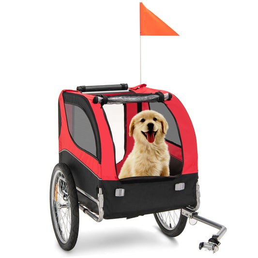 Infans Dog Bike Trailer Foldable Pet Cart w/ 3 Entrances for Travel