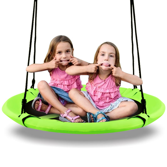 Infans 40 inch Flying Saucer Tree Swing Indoor Outdoor Play Set Kids Christmas Gift Green