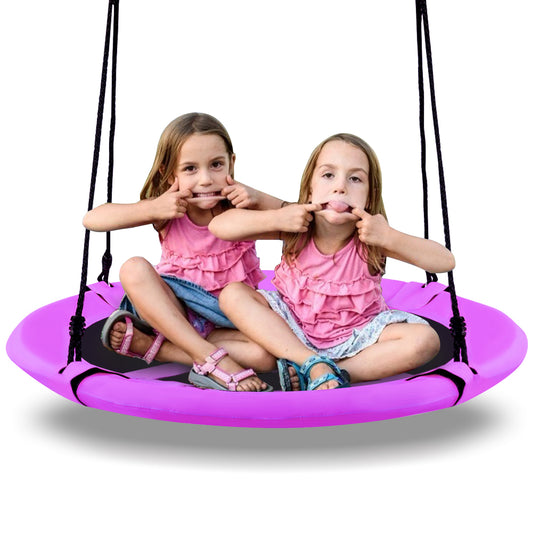 Infans 40 inch Flying Saucer Tree Swing Indoor Outdoor Play Set Kids Christmas Gift Purple