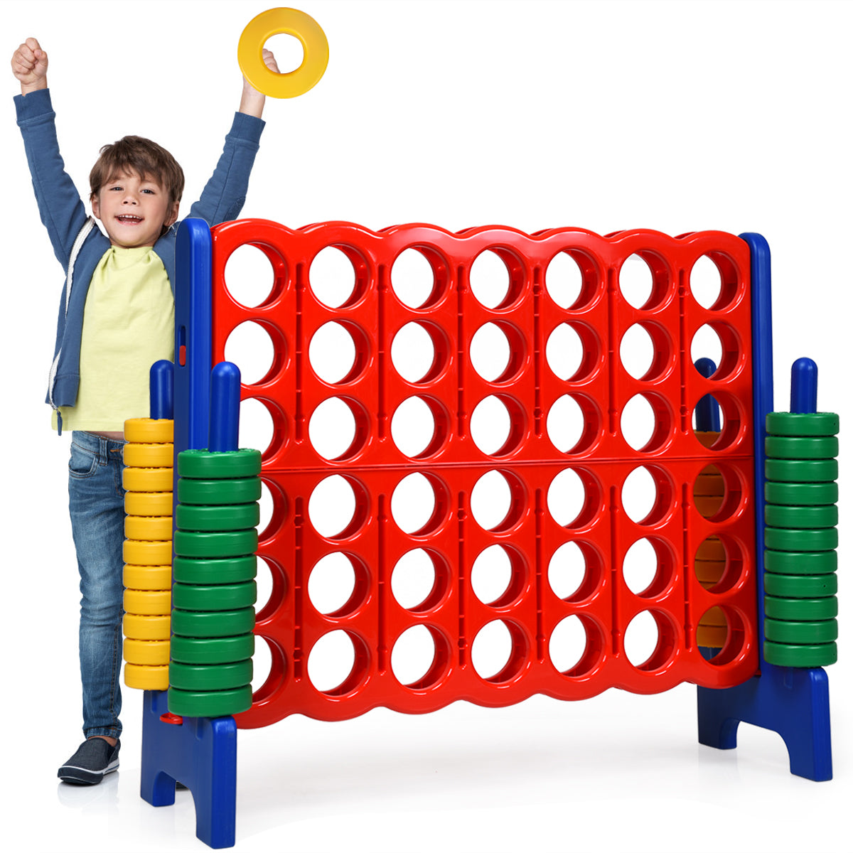 Infans Jumbo 4-to-Score 4 in A Row Giant Game Set Kids Adults Family Fun Indoor Outdoor