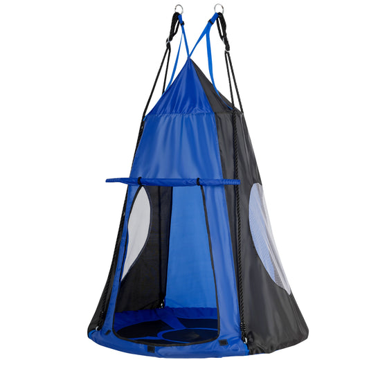 Infans 40 inch Kids Hanging Chair Swing Tent Set Hammock Nest Pod Seat Blue