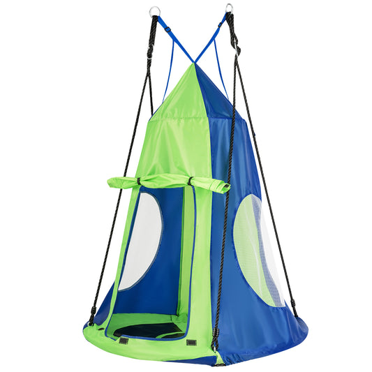 Infans 40 inch Kids Hanging Chair Swing Tent Set Hammock Nest Pod Seat Green