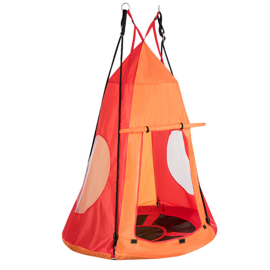 Infans 40 inch Kids Hanging Chair Swing Tent Set Hammock Nest Pod Seat Orange