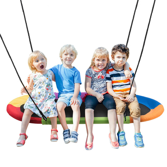 Infans 60 inch Saucer Tree Swing Surf Kids Outdoor Adjustable Giant Oval Platform Swing Set