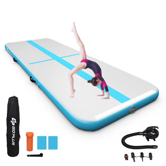 Infans 15FT Air Track Inflatable Gymnastics Tumbling Mat w/ Pump Indoor?Outdoor Pink