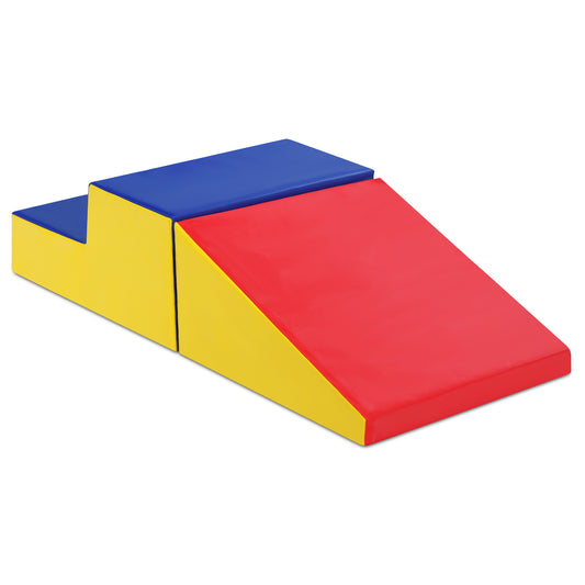 Infans 2-Piece Toddler Climb Crawl Slide Activity Play Set Indoor Soft Foam Toy