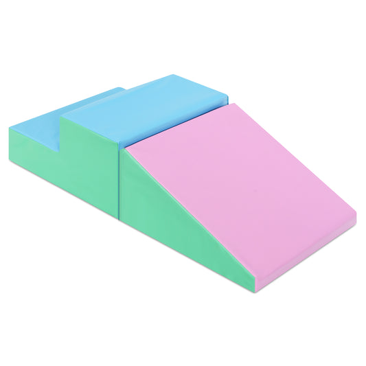 Infans 2-Piece Toddler Climb Slide Crawl Activity Play Set Indoor Soft Foam Toy