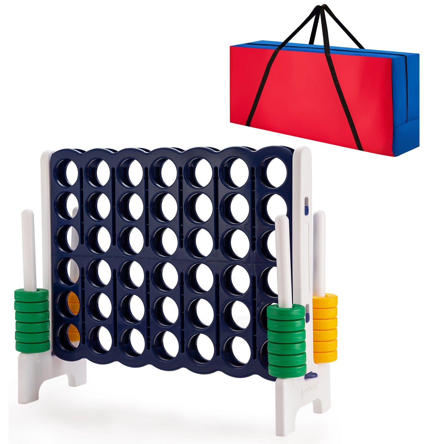 Infans 4-In-A-Row 4-to-Score Game W/Bag Indoor Outdoor Party Family Connect GameOff white