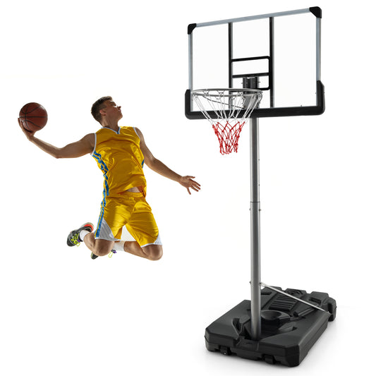 Infans 64inch-79inch Height Adjustable Poolside Basketball Hoop Goal System w/44inch Backboard
